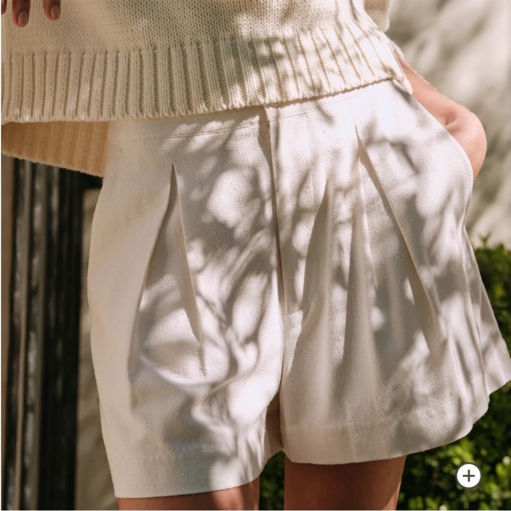 Jenni Kayne raw silk shorts, ivory